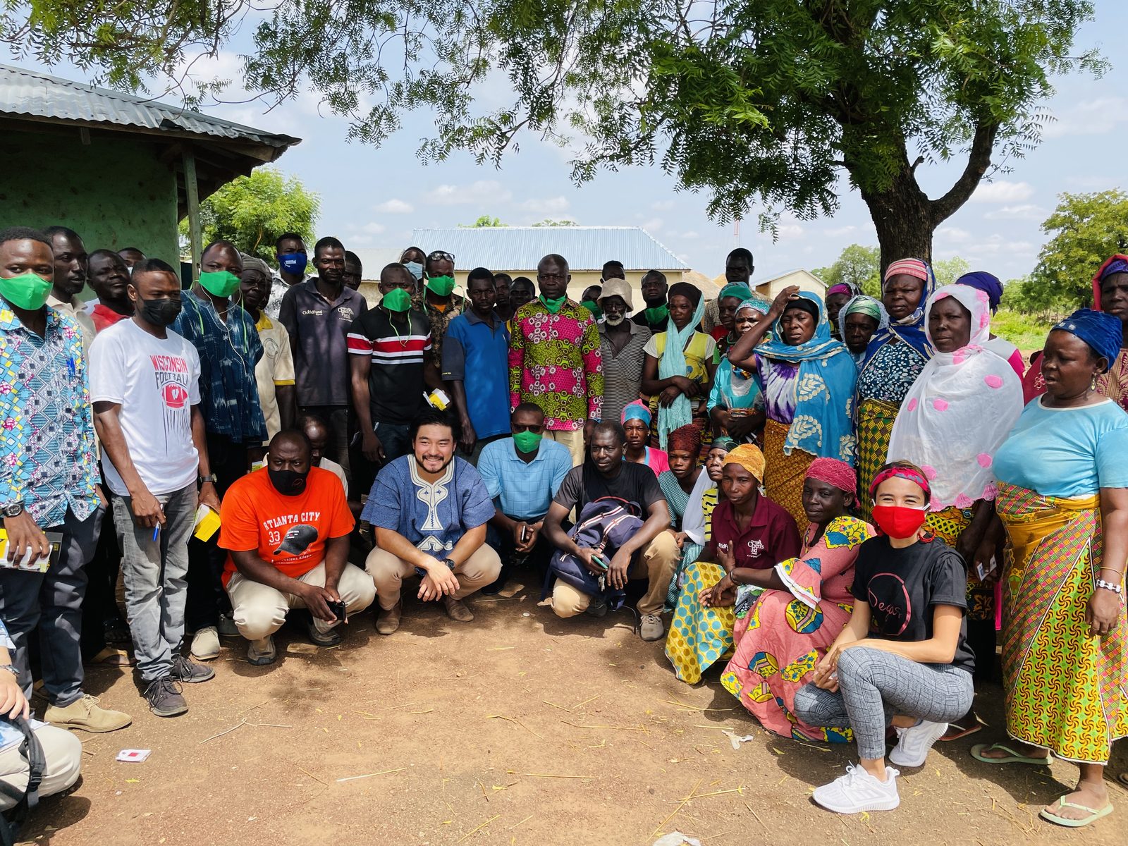 Community meeting with farmers and the Degas team, northern Ghana