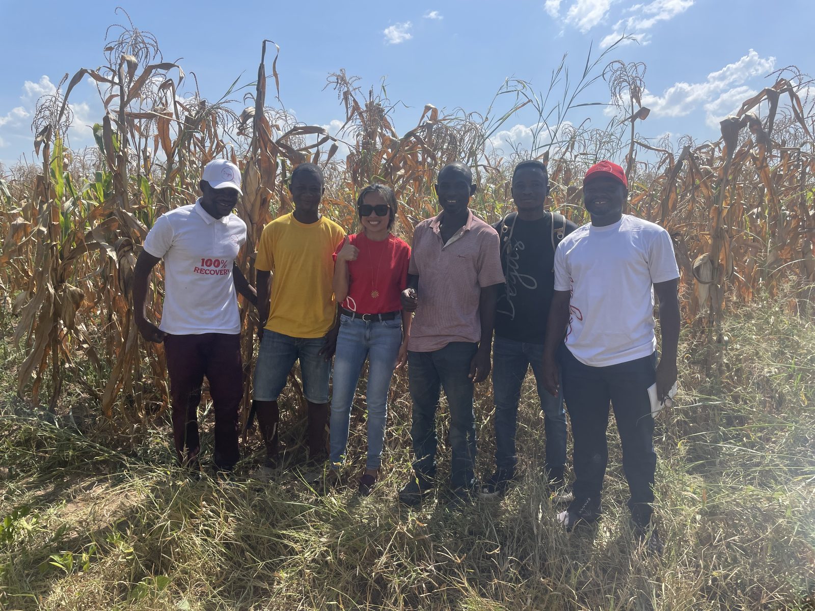 With the Degas field team in a maize field, northern Ghana